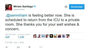 Miriam Ready To Return To Private Room