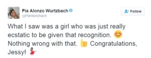 Pia Alonzo Wurtzbach reacts
