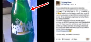 cotton buds allegedly found inside soft drink