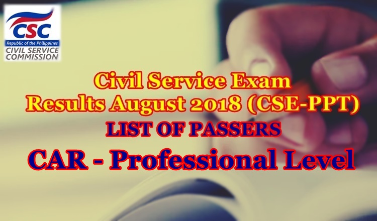 civil service exam results august 2018 car passers