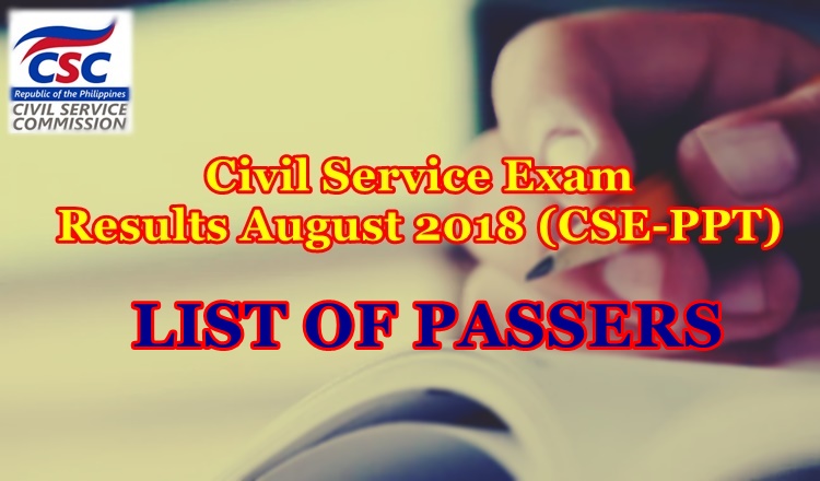 Civil Service Exam Results August CSE PPT List Of Passers