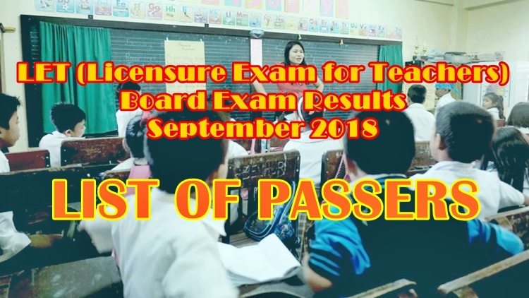 LET Teachers Board Exam Results September 2018