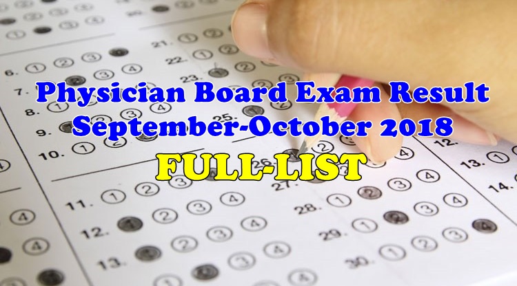 Physician Board Exam Result September-October 2018