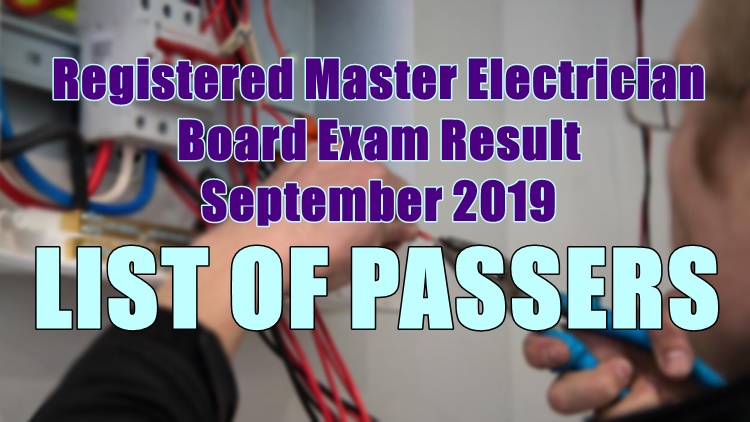 registered master electrician list passers