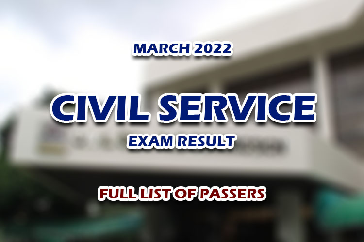 Civil Service Exam Result March 2022 FULL LIST