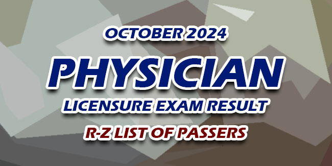 Physician Licensure Exam Result October R Z List Of Passers Newsfeed