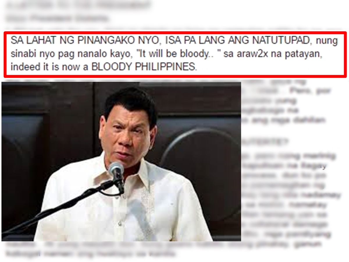 Open Letter Wrote By Angry Netizen To President Duterte