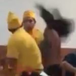 Aggressive Female Customer Punched By A Male Waiter In A Restaurant