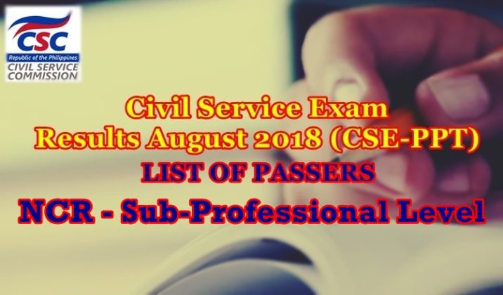 Ncr Result August Civil Service Exam Cse List Of Passers Hot Sex Picture