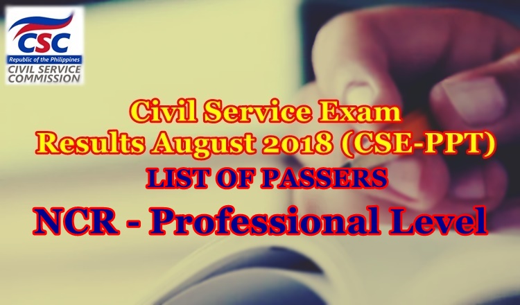 civil service exam results august 2018