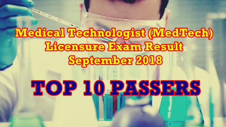 Medical Technologist Licensure Exam Result September 2018