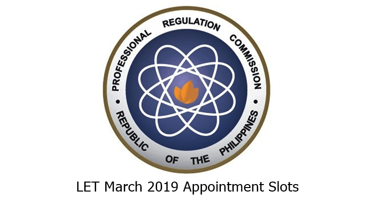 LET March 2019 Appointment Slots