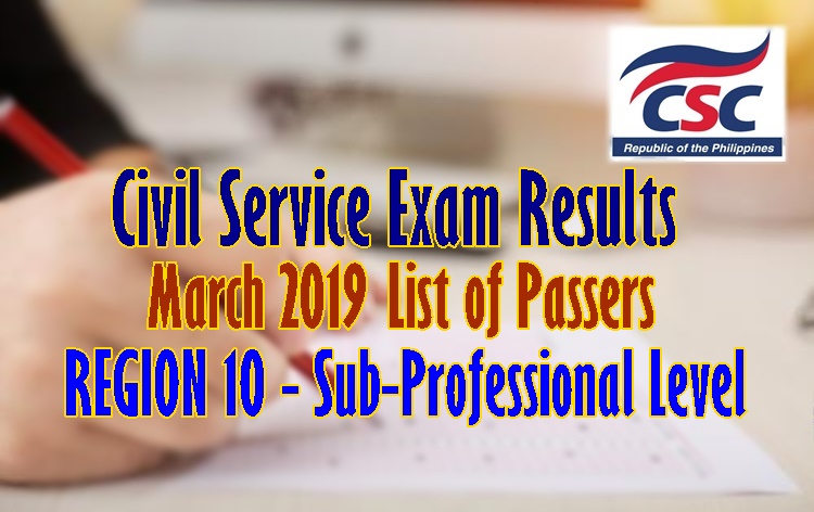 Civil Service Exam Result March Cse Ppt Reg Passers Sub Prof