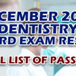 Dentist Board Exam Results December 2019