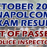 NAPOLCOM Exam Result October 2019
