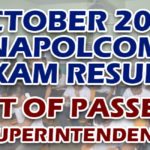 NAPOLCOM Exam Result October 2019
