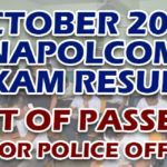 NAPOLCOM Exam Result October 2019