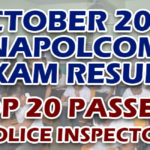 NAPOLCOM Exam Result October 2019