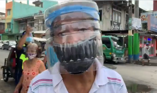Scrap Collector Overwhelmed With Joy After Given Free Face Shield