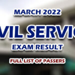 Civil Service Exam Result March 2022 FULL LIST