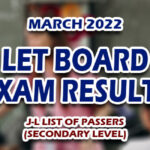 LET Board Exam Results March 2022 SECONDARY (J-L) PASSERS