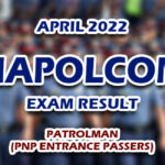NAPOLCOM Exam Result April 2022 PATROLMAN
