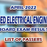 Registered Electrical Engineer REE Board Exam Result April 2022 LIST OF PASSERS