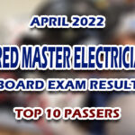 Registered Master Electrician RME Board Exam Result April 2022 TOP 10 PASSERS
