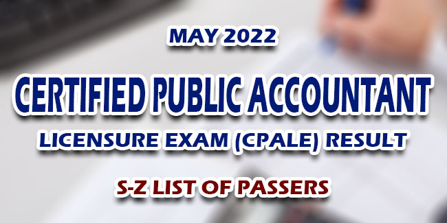 CPALE RESULTS MAY 2022 — Certified Public Accountant Licensure Exam ...