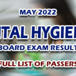 Dental Hygienist Board Exam Result May 2022 FULL LIST
