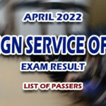 FSO RESULTS APRIL 2022 LIST OF PASSERS