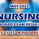 NLE RESULTS MAY 2022 S-Z LIST OF PASSERS