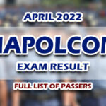 April 2022 NAPOLCOM Exam Result FULL LIST