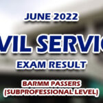 CSE RESULTS 2022 — Civil Service Exam Result June 2022 BARMM PASSERS (SUBPROFESSIONAL LEVEL)