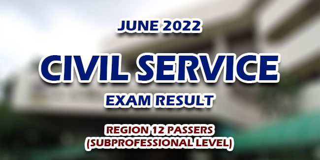 Cse Results Civil Service Exam Result June Region Passers Subprofessional