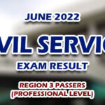 CSE RESULTS 2022 — Civil Service Exam Result June 2022 REGION 3 PASSERS (PROFESSIONAL LEVEL)
