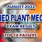 Certified Plant Mechanic Exam Result August 2022 - TOP 10 PASSERS
