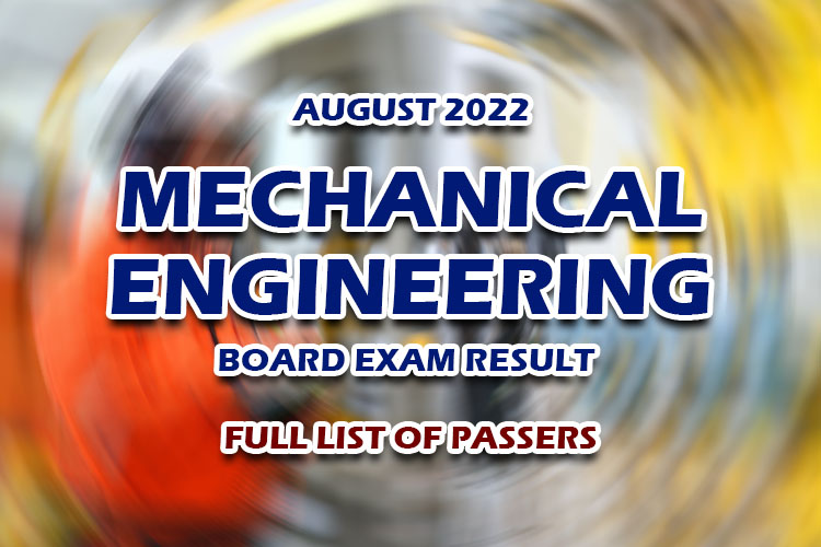 Mechanical Engineering Board Exam Result August 2022 FULL LIST NewsFeed