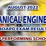 Mechanical Engineering Board Exam Result August 2022 - TOP PERFORMING SCHOOLS