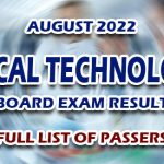 Medical Technologist Board Exam Result August 2022 FULL LIST