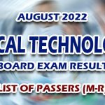 Medical Technologist Board Exam Result August 2022 LIST OF PASSERS (M-R)