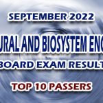 Agricultural and Biosystem Engineering Board Exam Result September 2022 - TOP 10 PASSERS