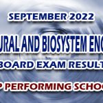 Agricultural and Biosystem Engineering Board Exam Result September 2022 - TOP PERFORMING SCHOOLS
