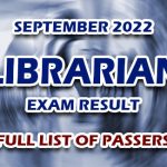 Librarian Exam Result September 2022 - FULL LIST