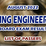Mining Engineering Board Exam Result August 2022 - LIST OF PASSERS