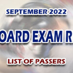 REE Board Exam Result September 2022 - LIST OF PASSERS