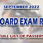 RME Board Exam Result September 2022 - FULL LIST OF PASSERS