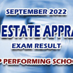 Real Estate Appraiser Exam Result September 2022 - TOP PERFORMING SCHOOLS