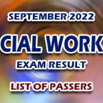 Social Worker Exam Result September 2022 - LIST OF PASSERS