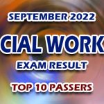 Social Worker Exam Result September 2022 - TOP 10 PASSERS